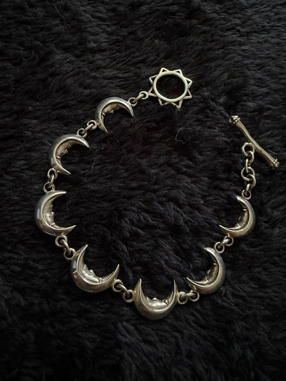 Village Silversmith - 925 Sterling Silver Cresent Moon Bracelet